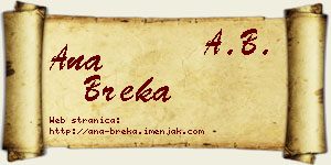 Ana Breka vizit kartica